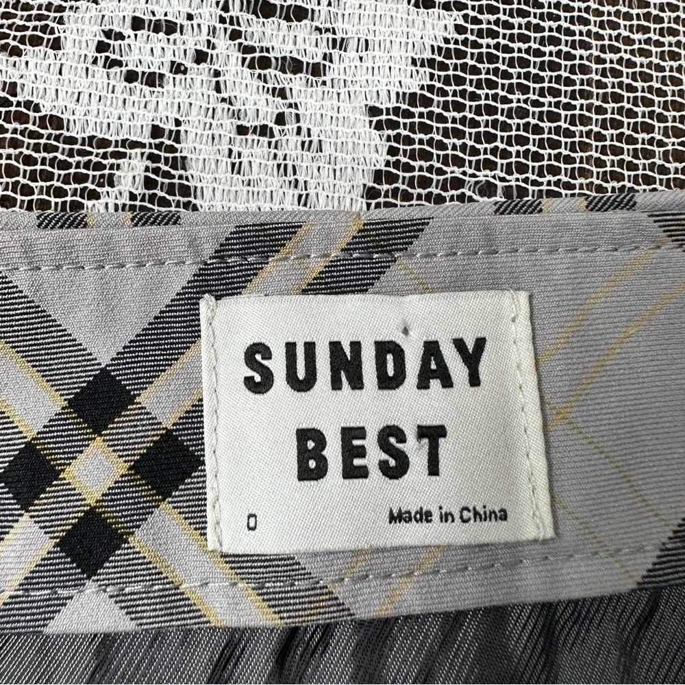Aritzia Sunday Best Yuri Plaid Mini Skirt Sz 0 - Picture 6 of 11